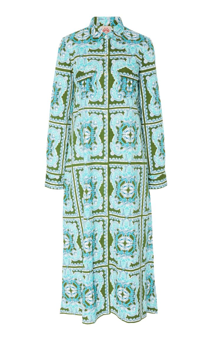 Le Sirenuse Positano Elisa Button Front Maxi Dress