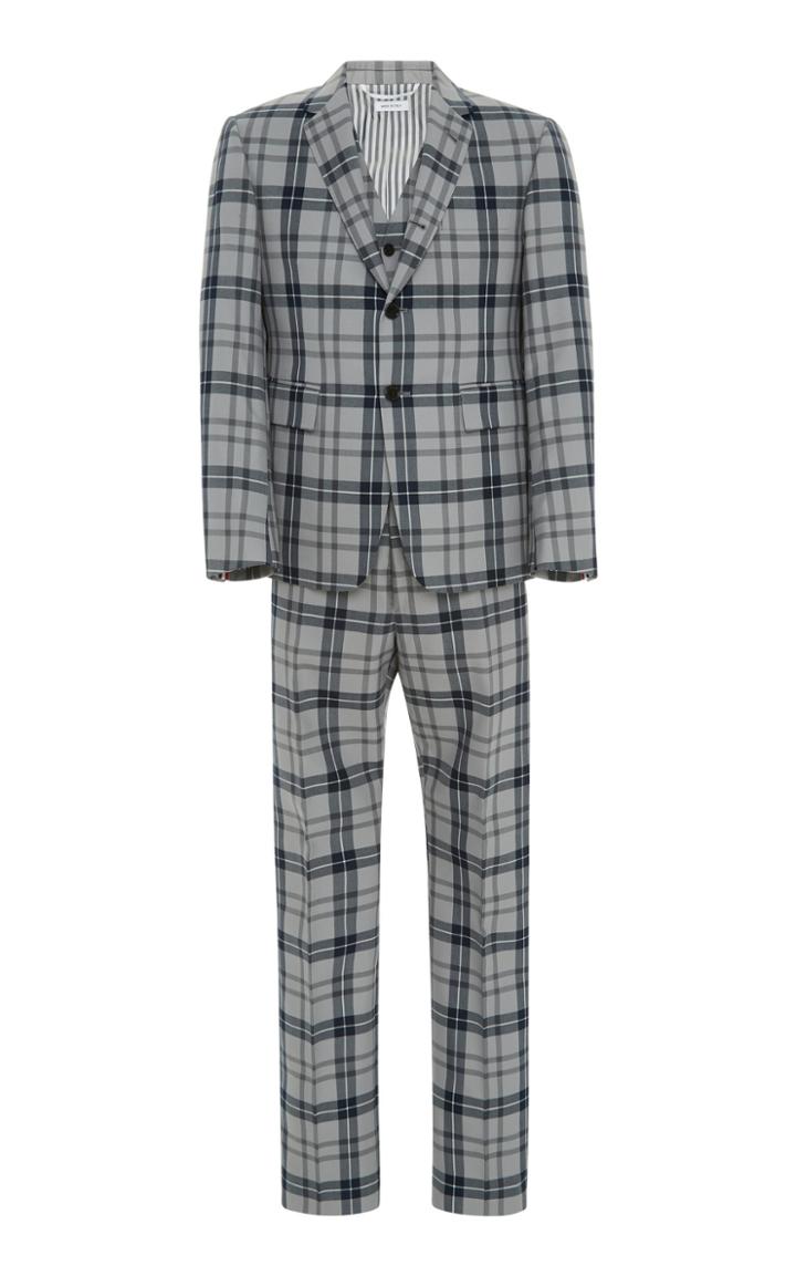 Thom Browne M'o Exclusive Tartan Wool-blend Three-piece Suit
