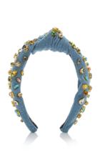 Lele Sadoughi Embellished Knotted Denim Headband