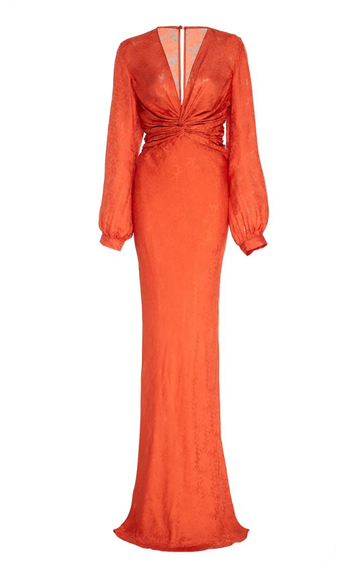 Rebecca De Ravenel Sienna Knotted Printed Silk Gown