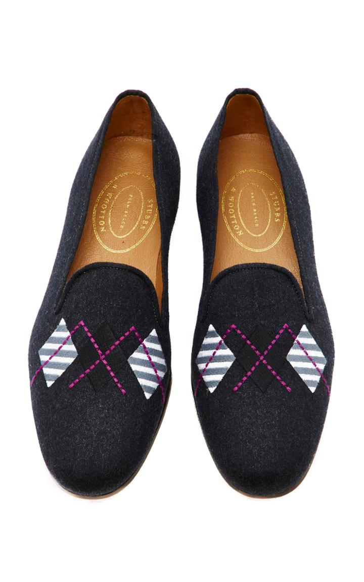 Stubbs & Wootton Argyle Striped Slipper