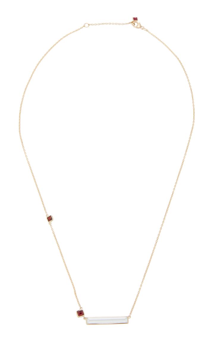 Yi Collection 18k Gold Aquamarine And Ruby Necklace