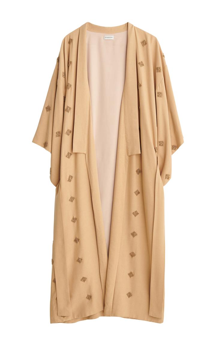 Moda Operandi By Malene Birger Kimonia Oversized Beaded Crepe Robe Jacket