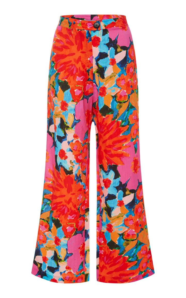 Mara Hoffman Arlene Floral-print Cropped Flared Pants