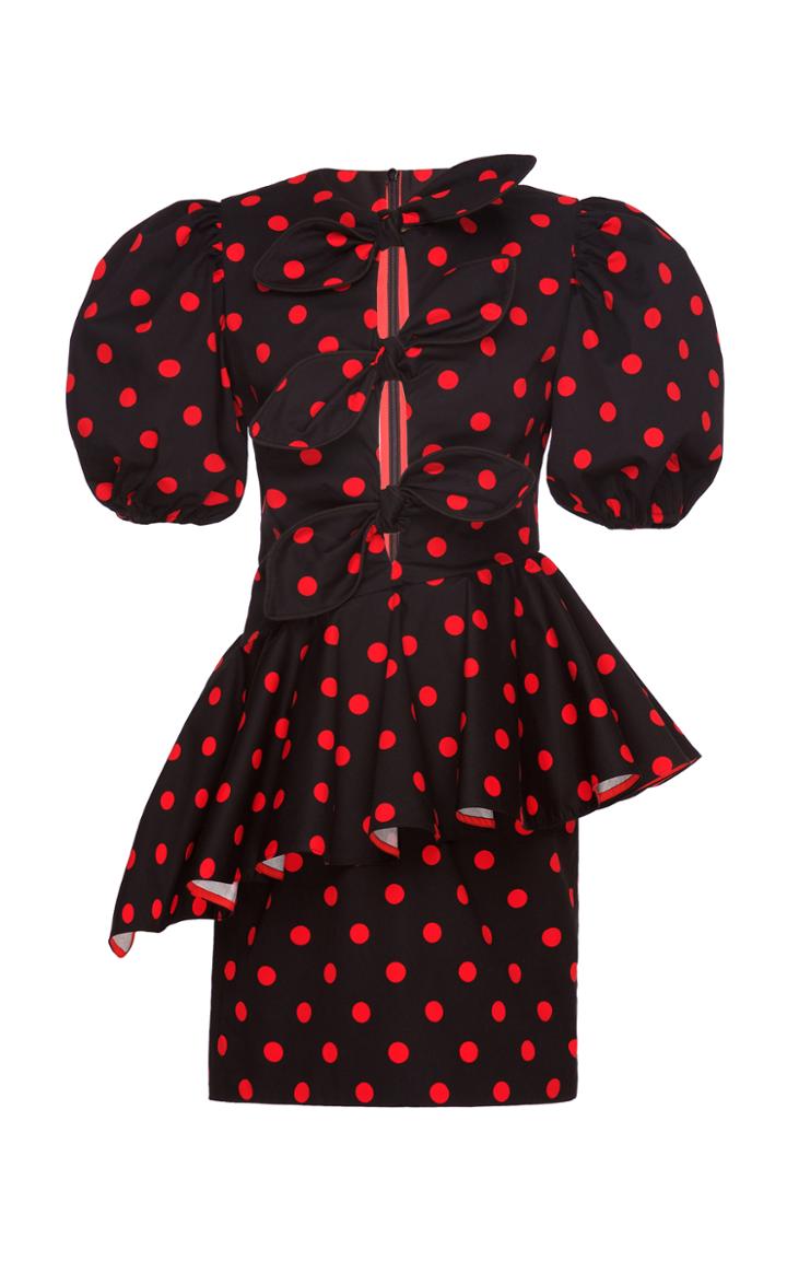 Marianna Senchina Mini Polka Dot Bow Dress
