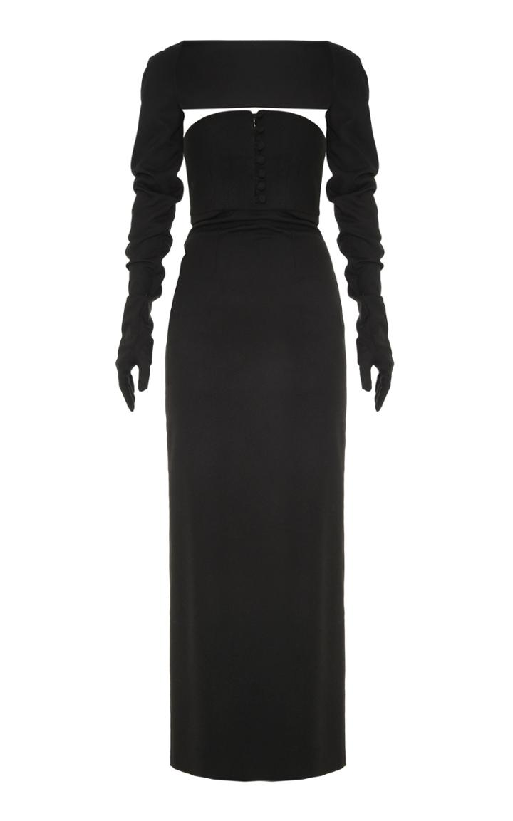 Moda Operandi Lado Bokuchava Corset-inspired Crepe Detachable-sleeve Gown Size: Xs
