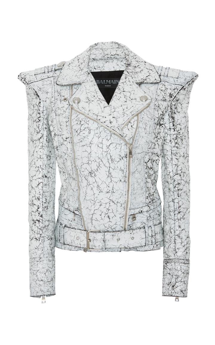 Balmain Cracked Leather Jacket