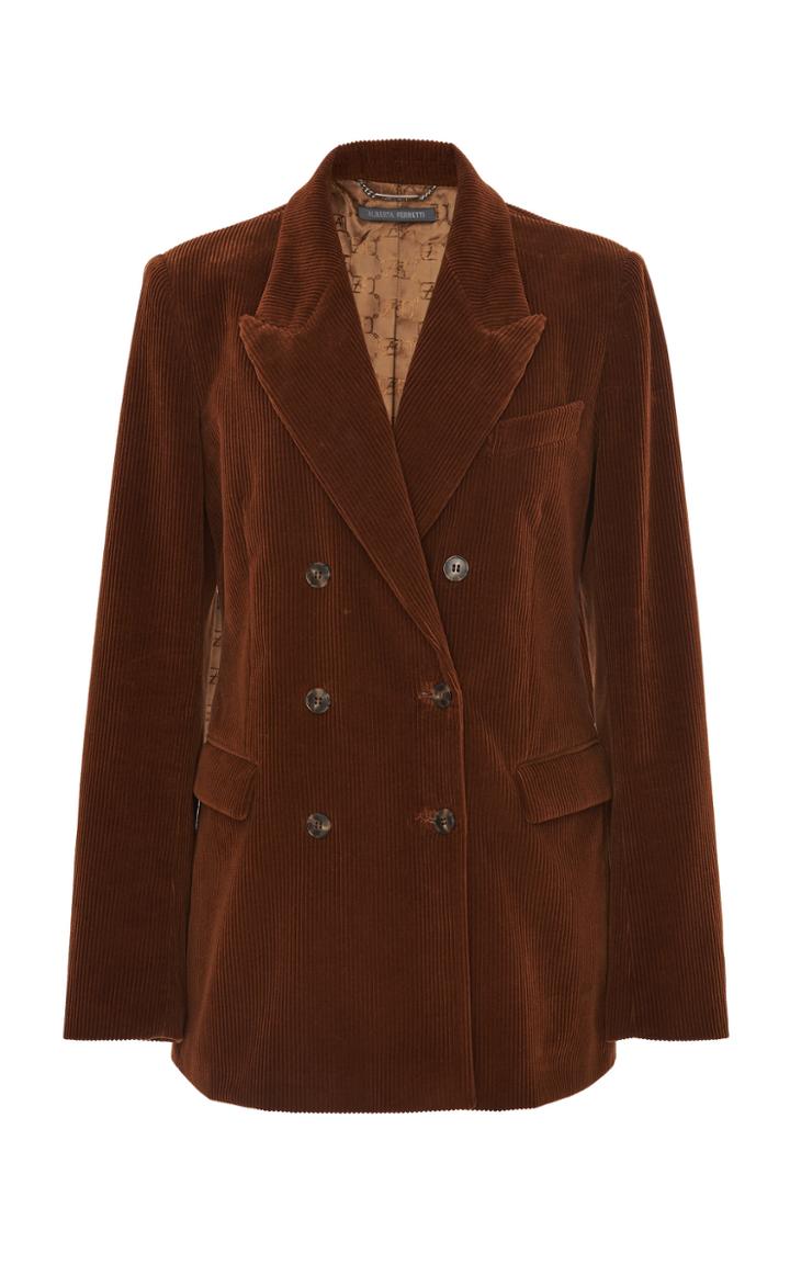 Alberta Ferretti Velvet Corduroy Blazer Jacket