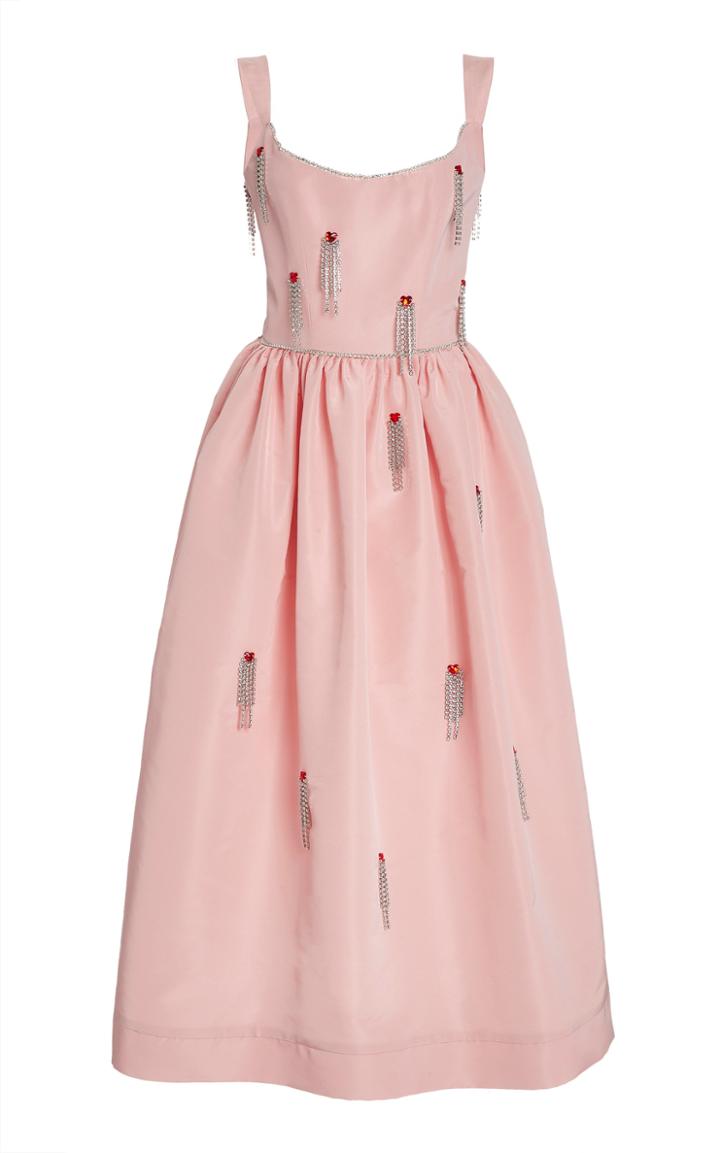Moda Operandi Markarian Embellished Shirred Silk Corset Dress