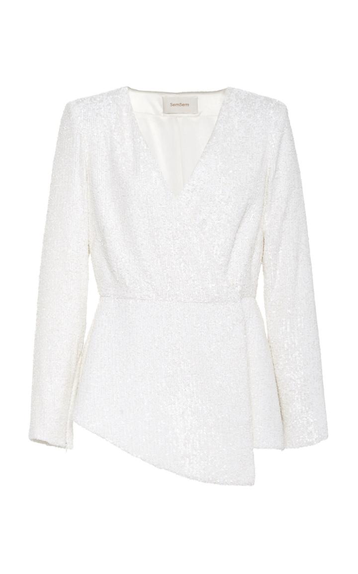Moda Operandi Semsem Sequined Silk Top Size: 2
