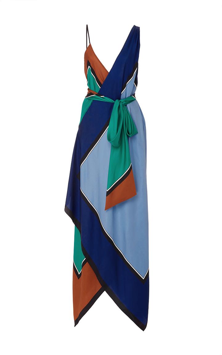 Diane Von Furstenberg Scarf Hem Tiered Midi Dress