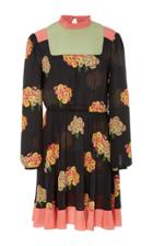 Red Valentino Floral Bouquet Printed Silk Dress
