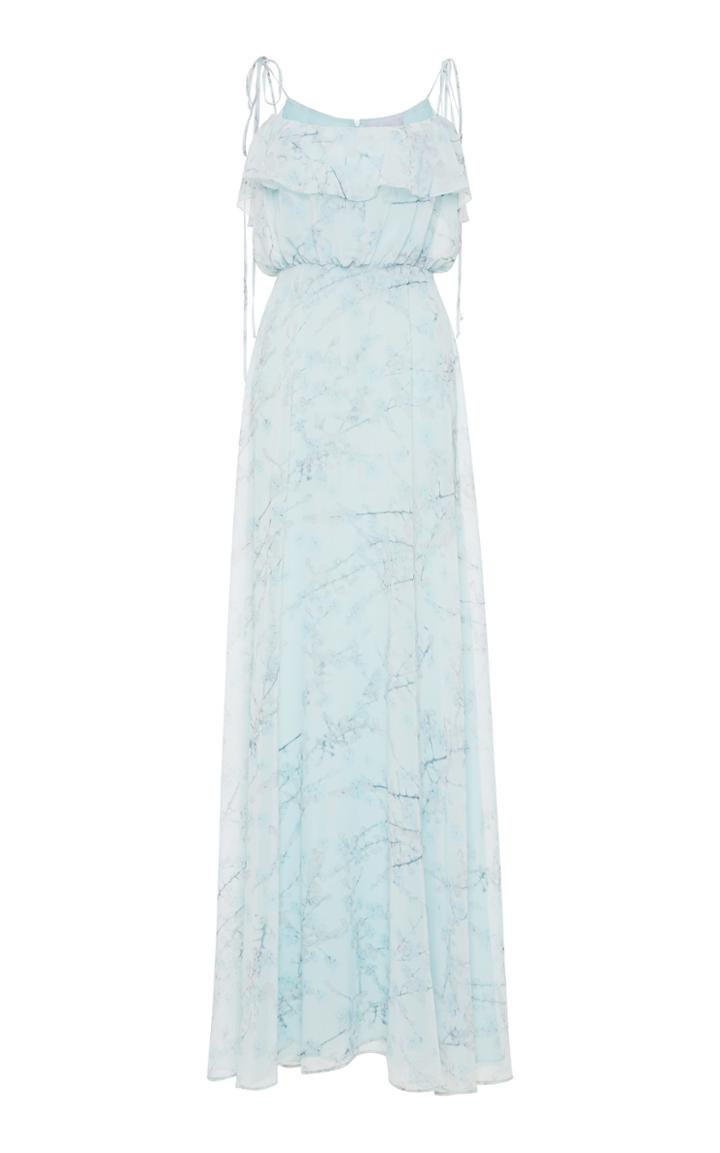 Luisa Beccaria Printed Full Length Flounce Dress