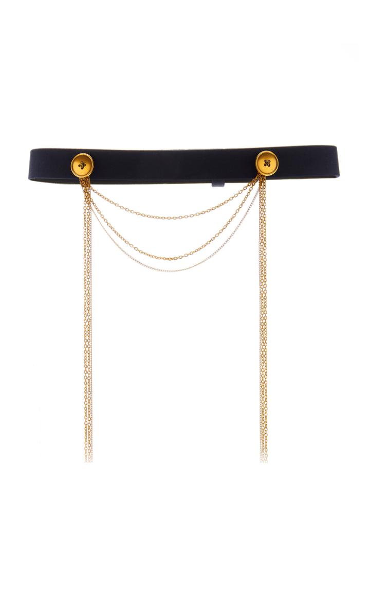 Oscar De La Renta Chainlink Leather Belt
