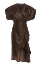 Zeynep Aray Short Sleeve Leather Dress