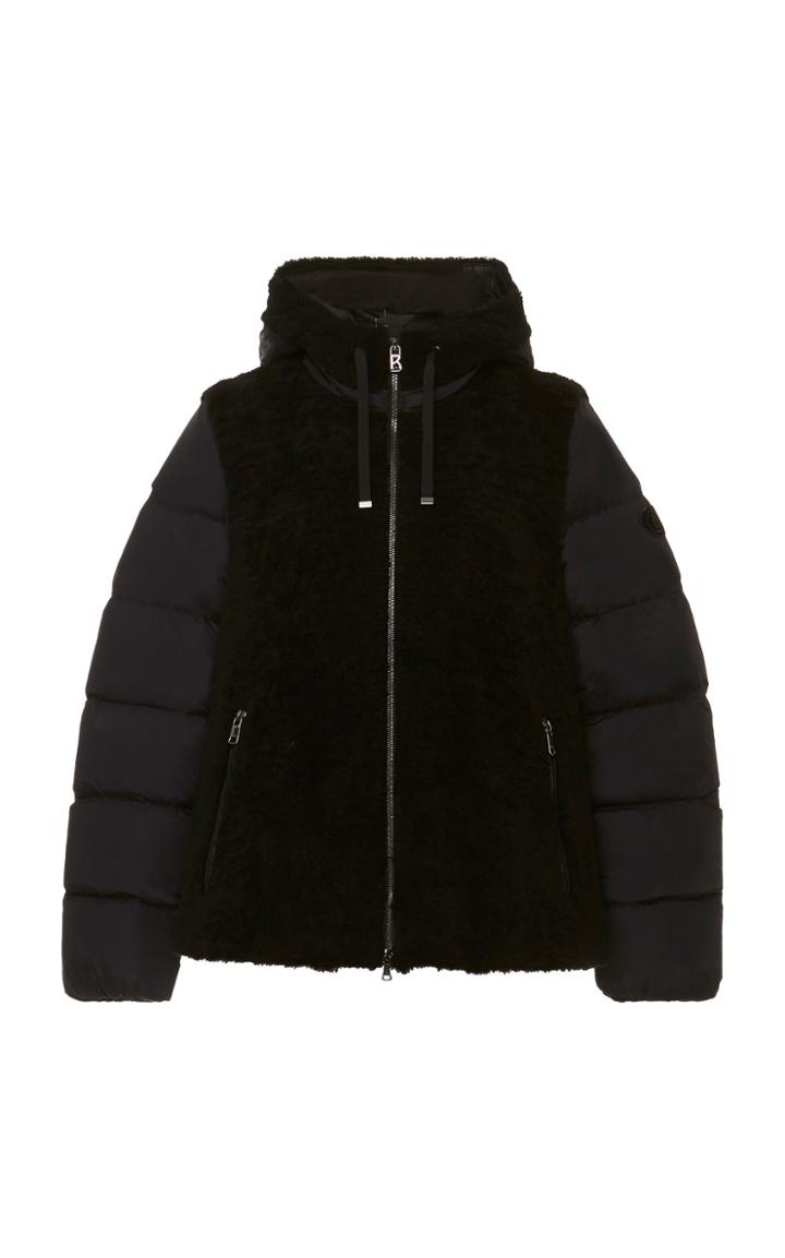 Bogner Sport Tizia Hooded Shearling And Shell Jacket Size: 6
