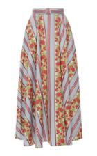 Luisa Beccaria Cotton Jacquard Floral Skirt