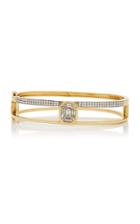 As29 Small 15.5cm Yellow Gold And Illusion Diamond Bangle