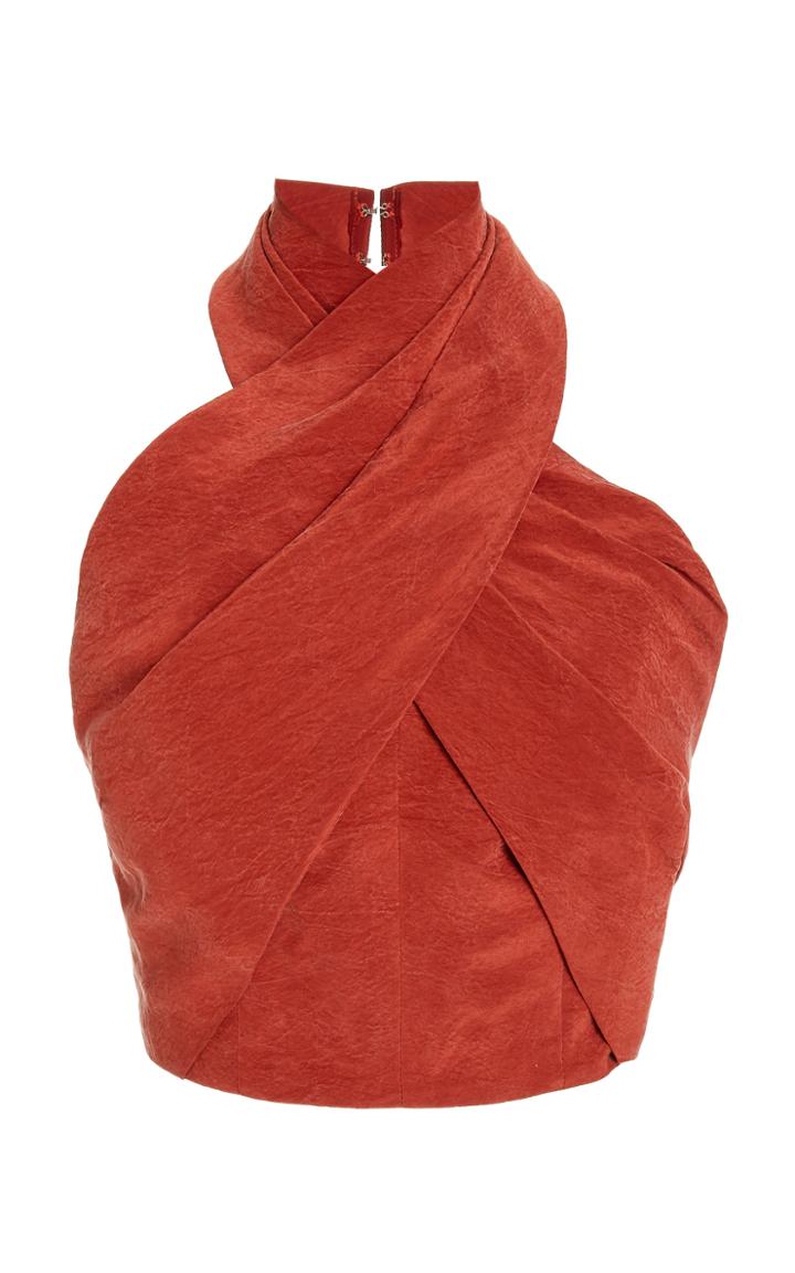 Moda Operandi Alitte Wrap-effect Velvet Halter Top