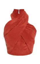 Moda Operandi Alitte Wrap-effect Velvet Halter Top