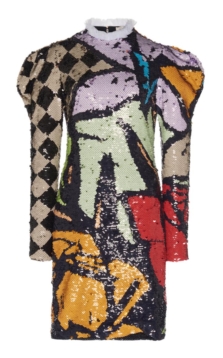Nina Ricci Long Sleeve Sequin Dress