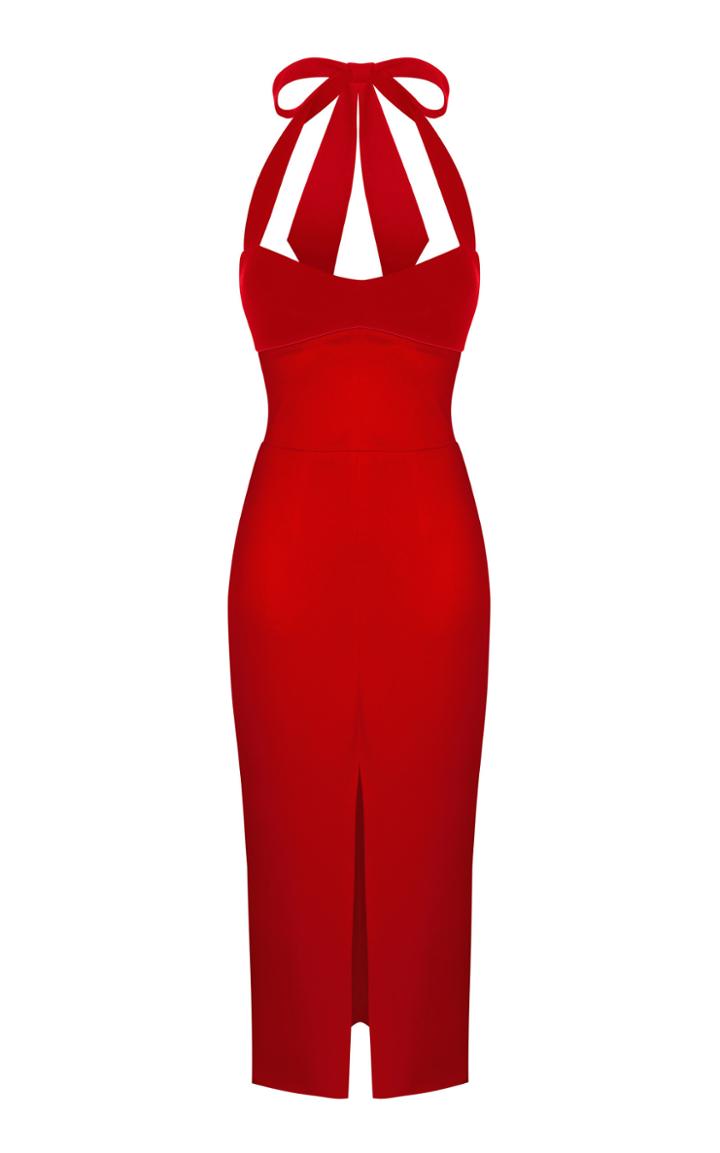 Rasario Stretch-crepe Halterneck Midi Dress Size: 40