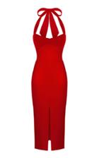 Rasario Stretch-crepe Halterneck Midi Dress Size: 40