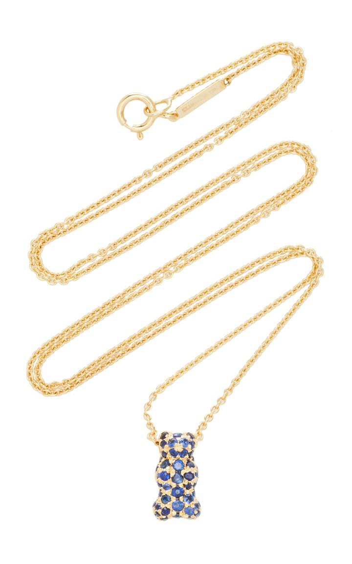 Lauren X Khoo 18k Yellow-gold And Blue Sapphire Gummy Bear Necklace