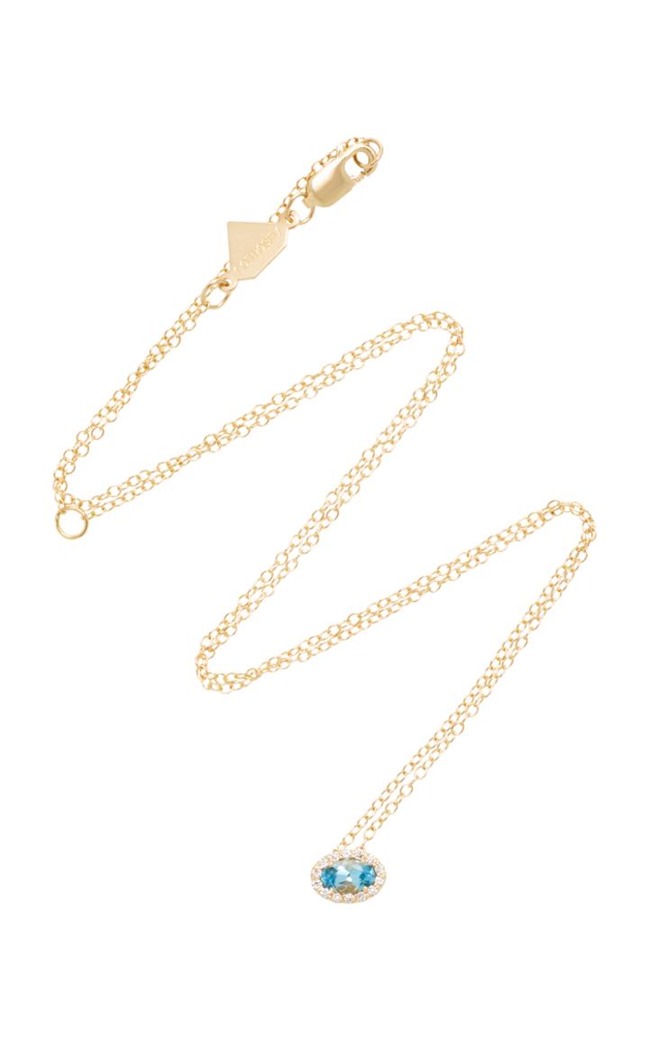 Alison Lou 14k Gold Topaz Diamond Necklace