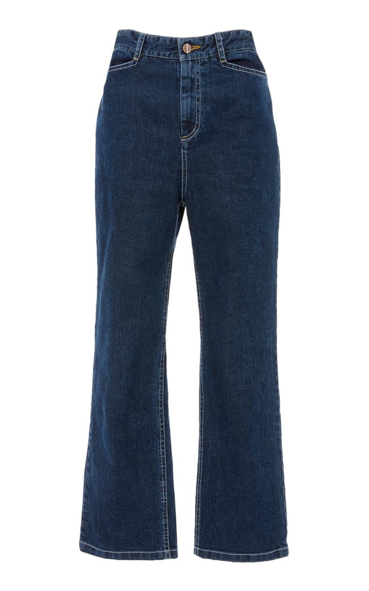 Rosetta Getty Cropped Skinny Flare Jean