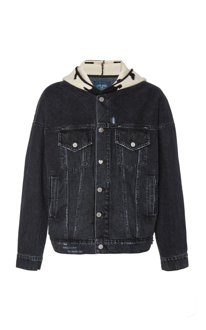 Lost Daze Hooded Denim Jacket Size: S