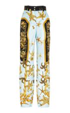 Versace Printed Silk Faille Pants