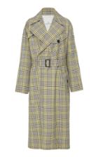 Tibi Recycled Menswear Check Trench Coat