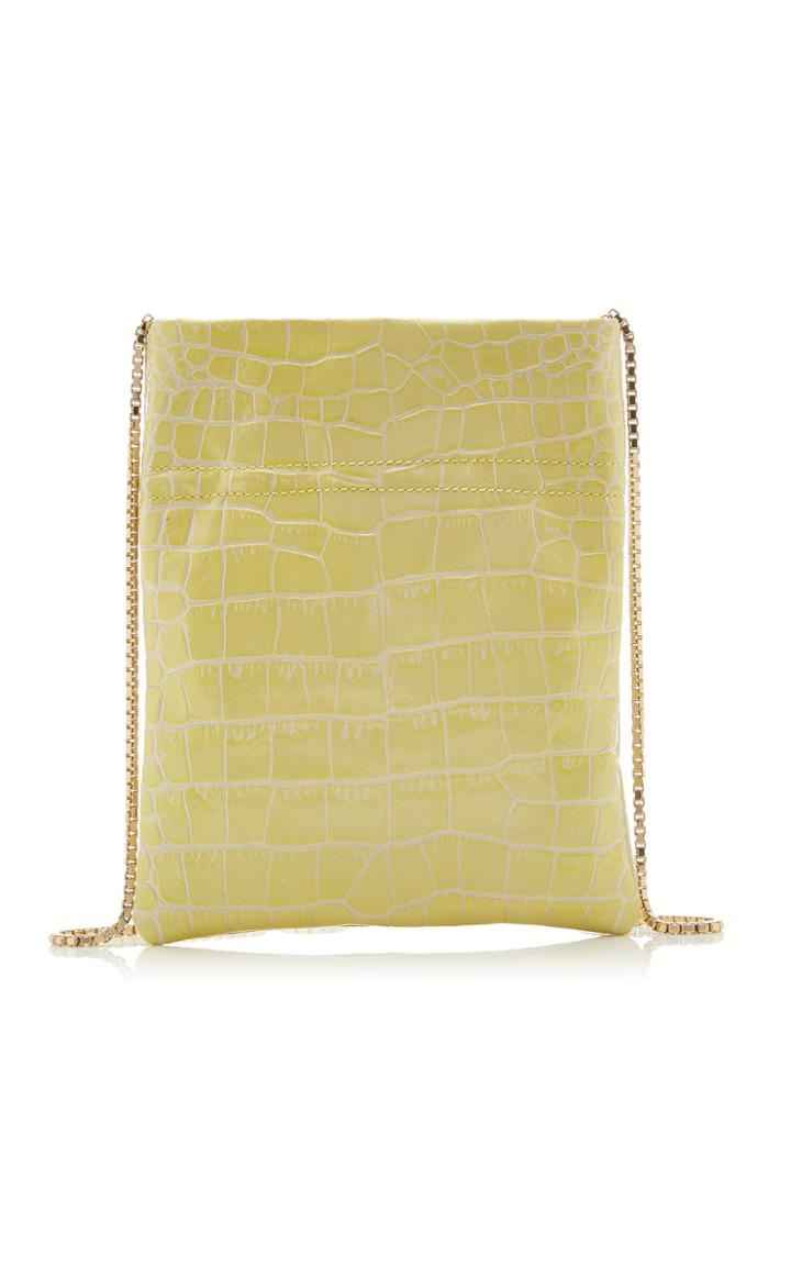 Tl 180 Le Fazzoletto Croc-embossed Leather Crossbody Bag