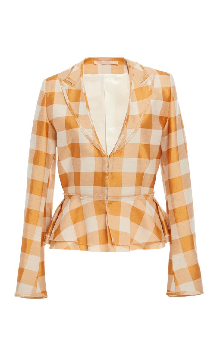 Brock Collection Orazio Plaid Peplum Jacket