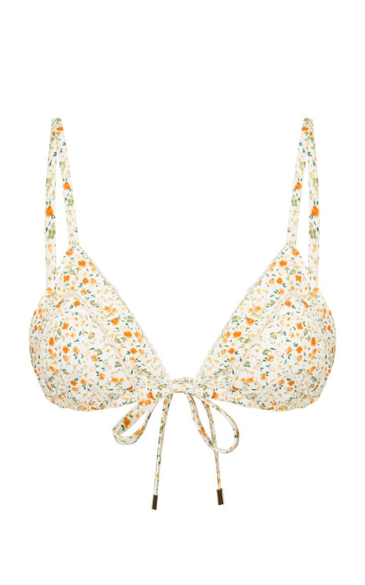 Moda Operandi Peony Floral String Bikini Top