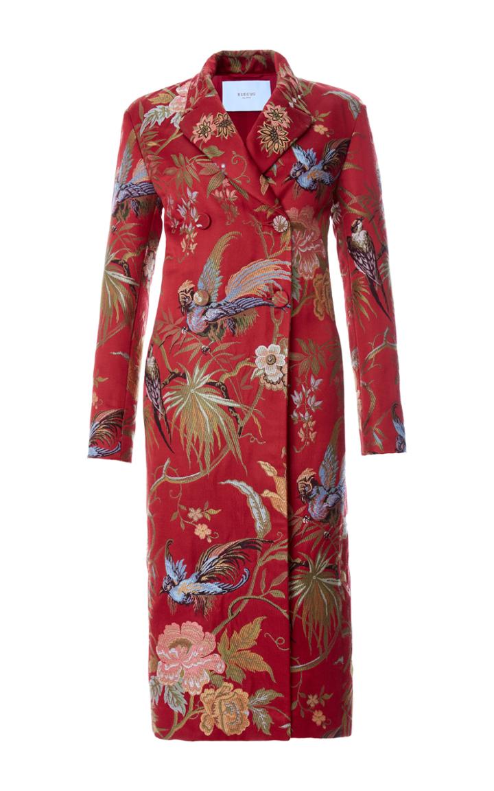 Rubeus Milano Double Breasted Lampasso Birds Coat