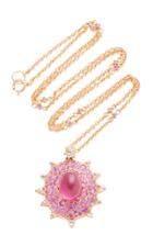 Nam Cho 18k Rose Gold Multi-stone Necklace
