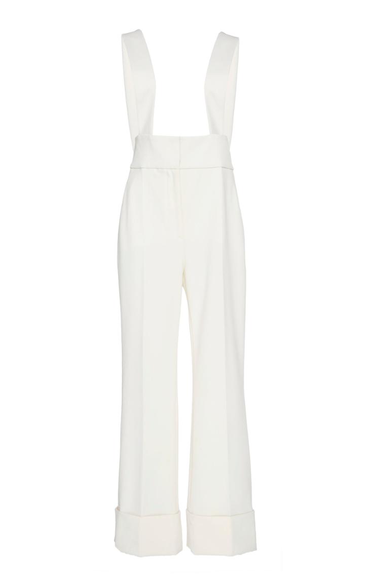 Alberta Ferretti Suspender Straight-leg Gabardine Pants