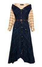 Anna October Sherry Blocked-plaid Collared Shirt Dress