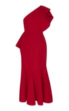 Elie Saab One Shoulder Ruffled Dress