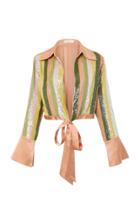 Verandah Hand Beaded Sequin Tie Blouse