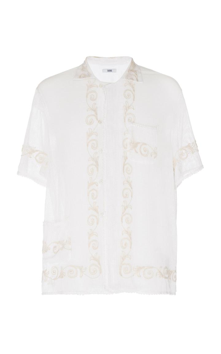Bode Twine Embroidered Mesh Shirt
