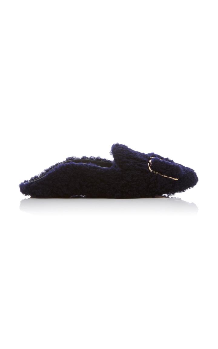 Tibi Colin Shearling Mules