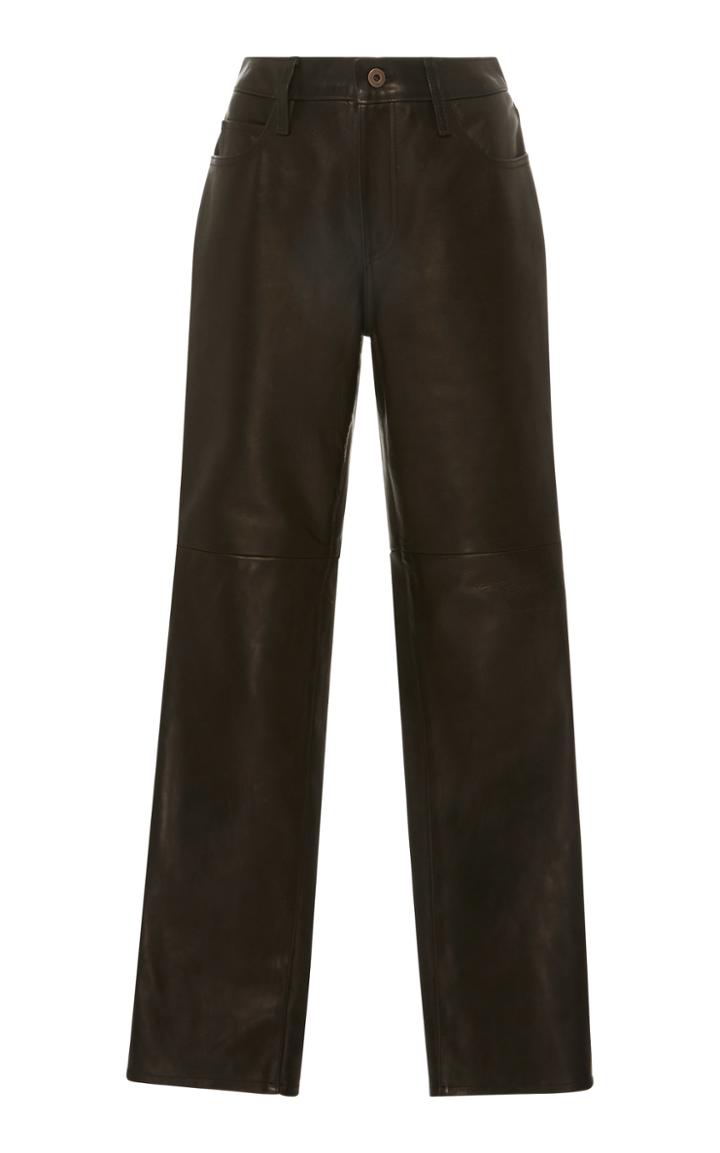 Simon Miller Black Straight Leg Leather Pants