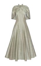 Moda Operandi Brandon Maxwell Gingham Silk Caplet Midi Dress