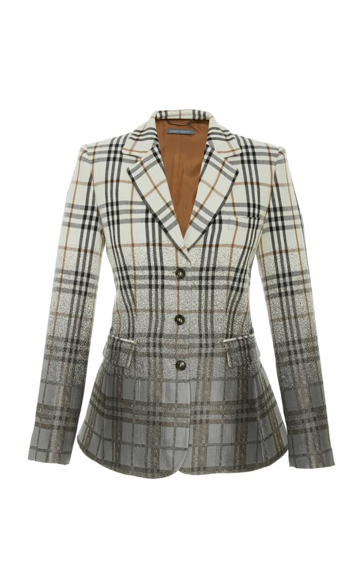 Alberta Ferretti Degrade Plaid Blazer