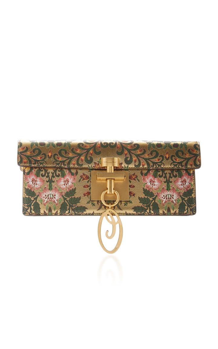 Oscar De La Renta New Alibi Printed Leather Clutch