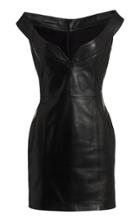 Moda Operandi Zeynep Aray Off-the-shoulder Leather Mini Dress
