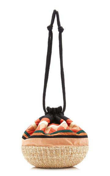 Ulla Johnson Mayra Mini Abaca-paneled Printed Basket Bag